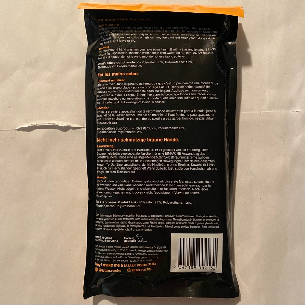B.tan I Don’t Want Tan on My Hands Tan Mitt One Size Velvety Soft 2PK - Picture 2 of 2